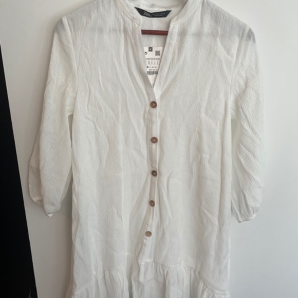 White Crepe Mini Dress from Zara - Picture 1 of 3